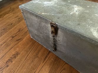 Vintage Galvanized Metal Tool Box  Ice Chest Cooler