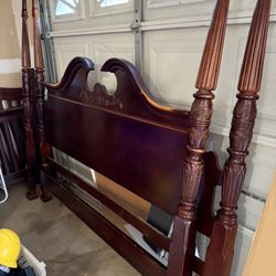 Used king Size Headboard. Can Be Painted And Restore.  Only got the headboard and the footboard. The railings are all torn up. Come make me an offer t