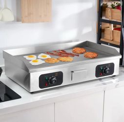 Flat Top Grill Commercial Countertop Griddle, Heavy-Duty 3200W Stainless steel