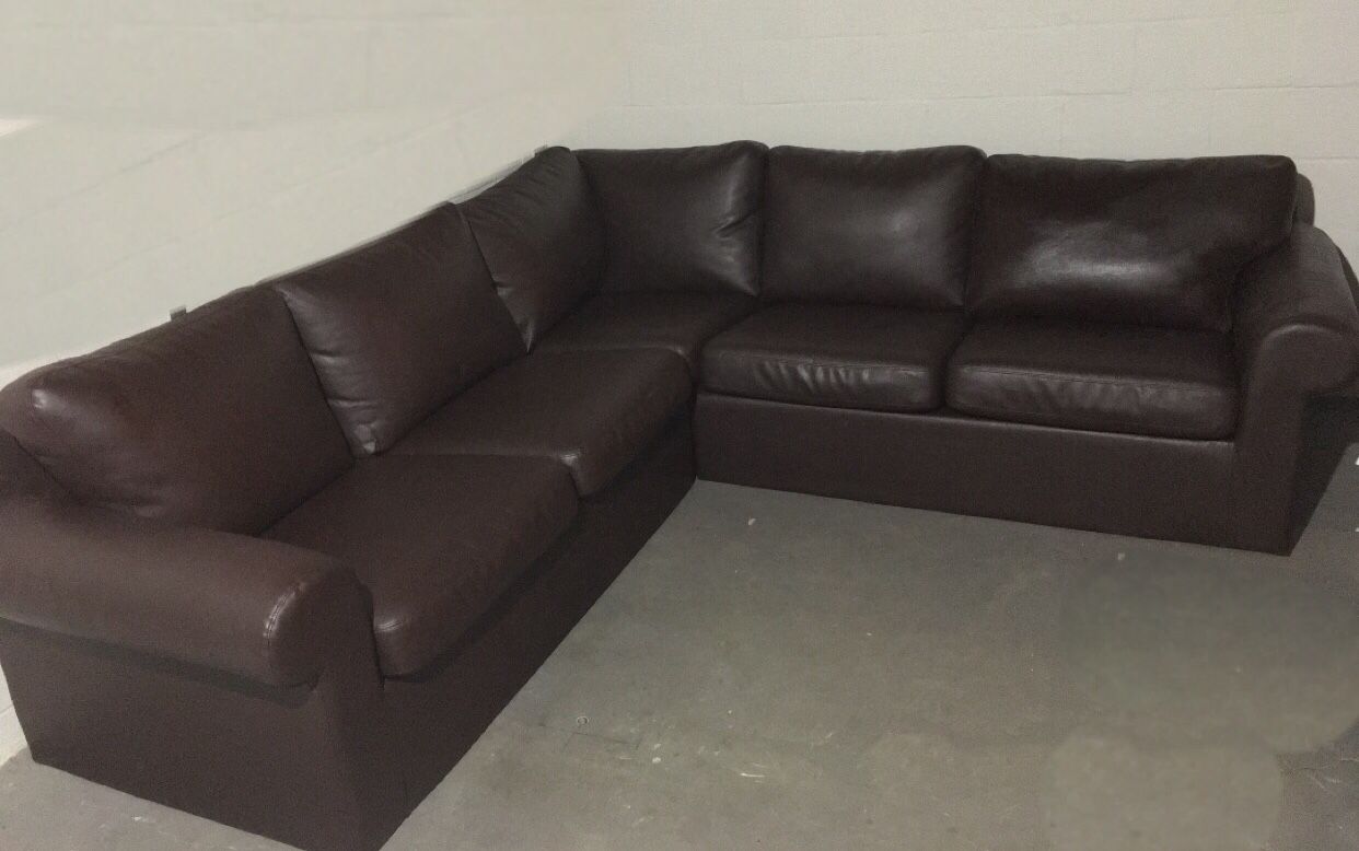 IKEA EKTORP sectional, 4-seat corner, Kimstad brown leather