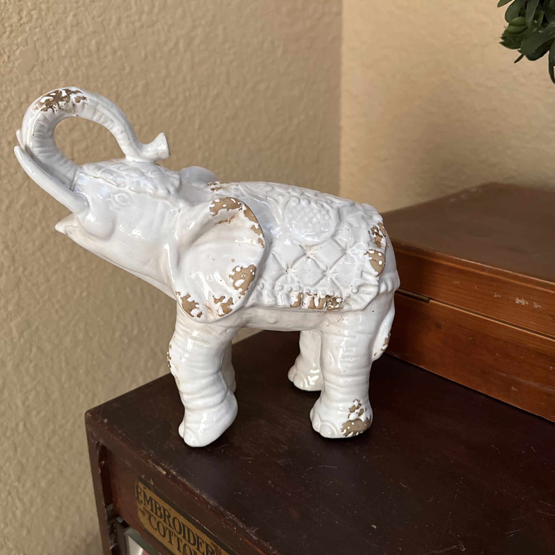 Ceramic white elephant