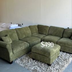 Gorgeous 4-Pc Corduroy Sectional Sofa Set Brand New ‼️