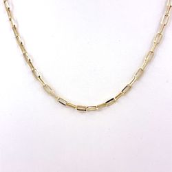 14K Hollow Paperclip Necklace | 24 Inches, 4.5mm