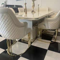 Turkish Ivory Dining Table Set