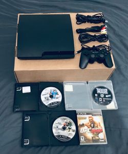 Sony PlayStation 3 PS3 slim Console 4 games bundle lot Adult owned fully functional please read description check out photos