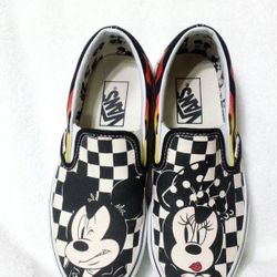 Vans Disney Mickey & Minnie Mouse Checkered Flames 