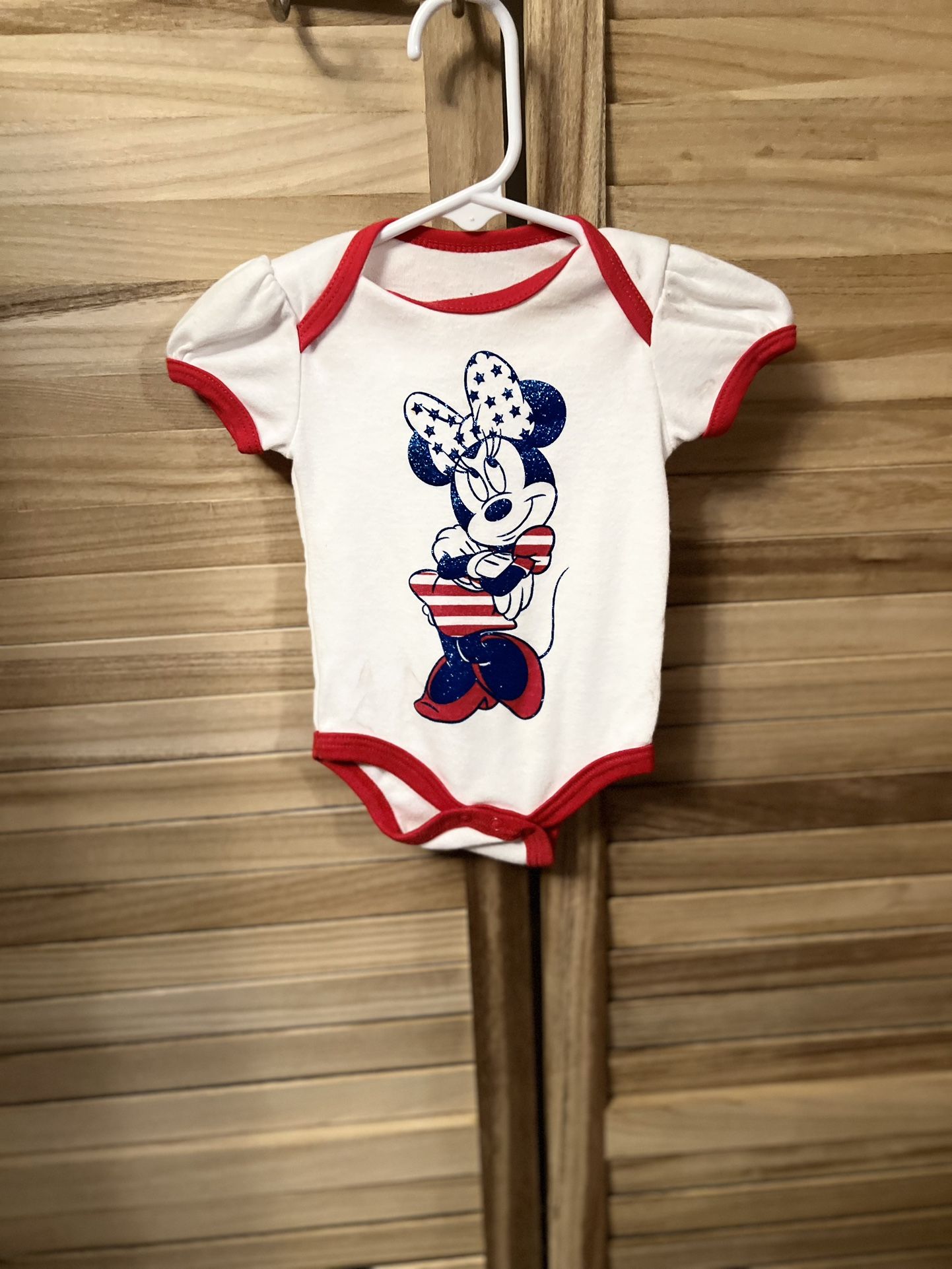 Patriotic Minnie Mouse,Baby Onesie