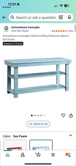 Blue Bench With Shelves (2)