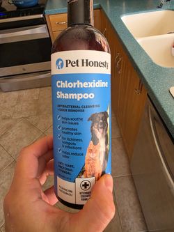 FREE half bottle medicated dog shampoo