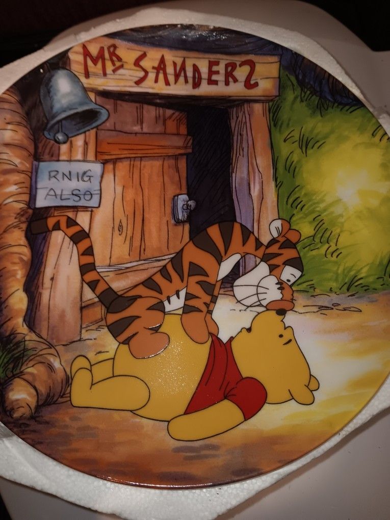 Disney Plate Featuring Winnie The Pooh Titled "Fun In The 100 Acer Woods".