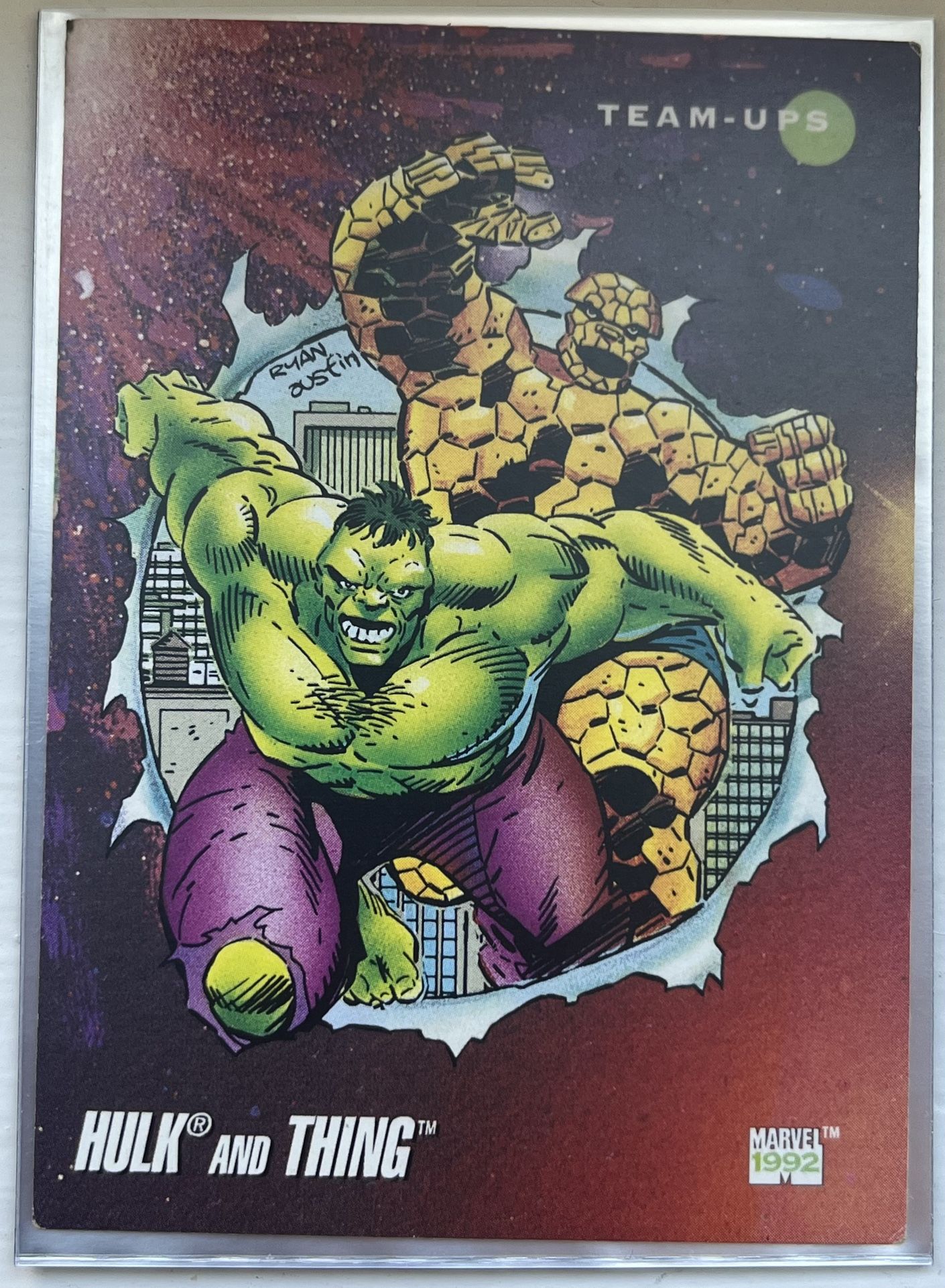 Hulk And Thing Trading Card 1992