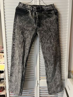 Vintage Levis 501 Jeans Black Acid Wash Denim Fits Size 31x29