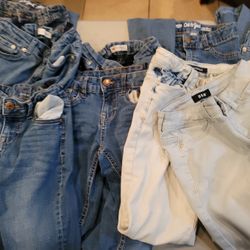 11 Pair Of Girls Size 10 Skinny Slim Pants. Mixed Brands. 