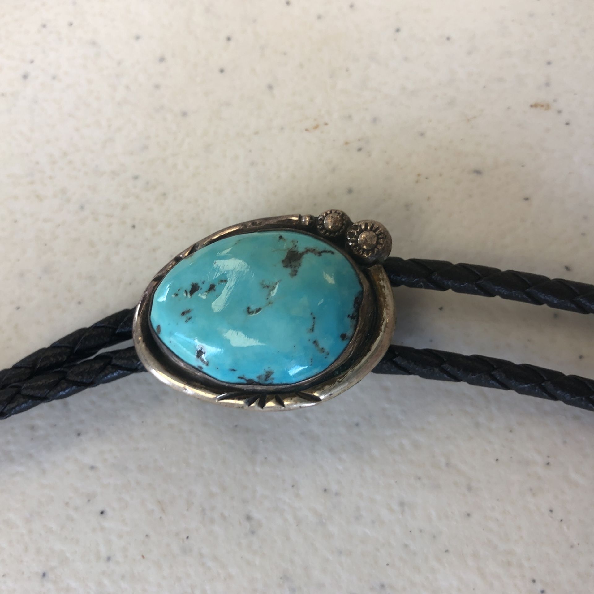 Turquoise Sterling Silver Bo Lo Tie