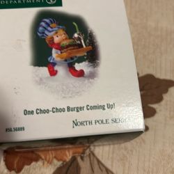 Dept 56. North Pole  Series.   One Choo-Choo Burger Coming Up.