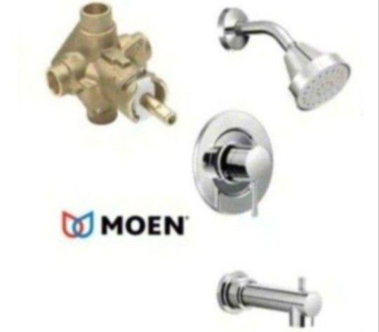 Moen T2193EP Align Single Handle 1 Spray Posi Temp Tub and Shower Faucet in Chrome (Valve Included)