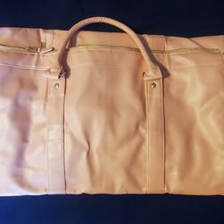 Carry On Garment Bag, Large Polyester Faux Leather Duffle Pink Bag Waterproof 