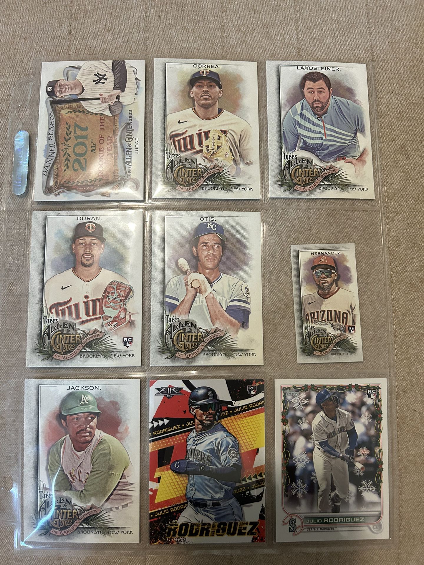 9 Baseball Cards Topps 