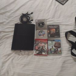 PS3 With Controller Wires And Games No Charger Included 