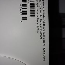 Apple iwatch 10 - 42mm - GPS - Rose Gold Alum, Plum SL