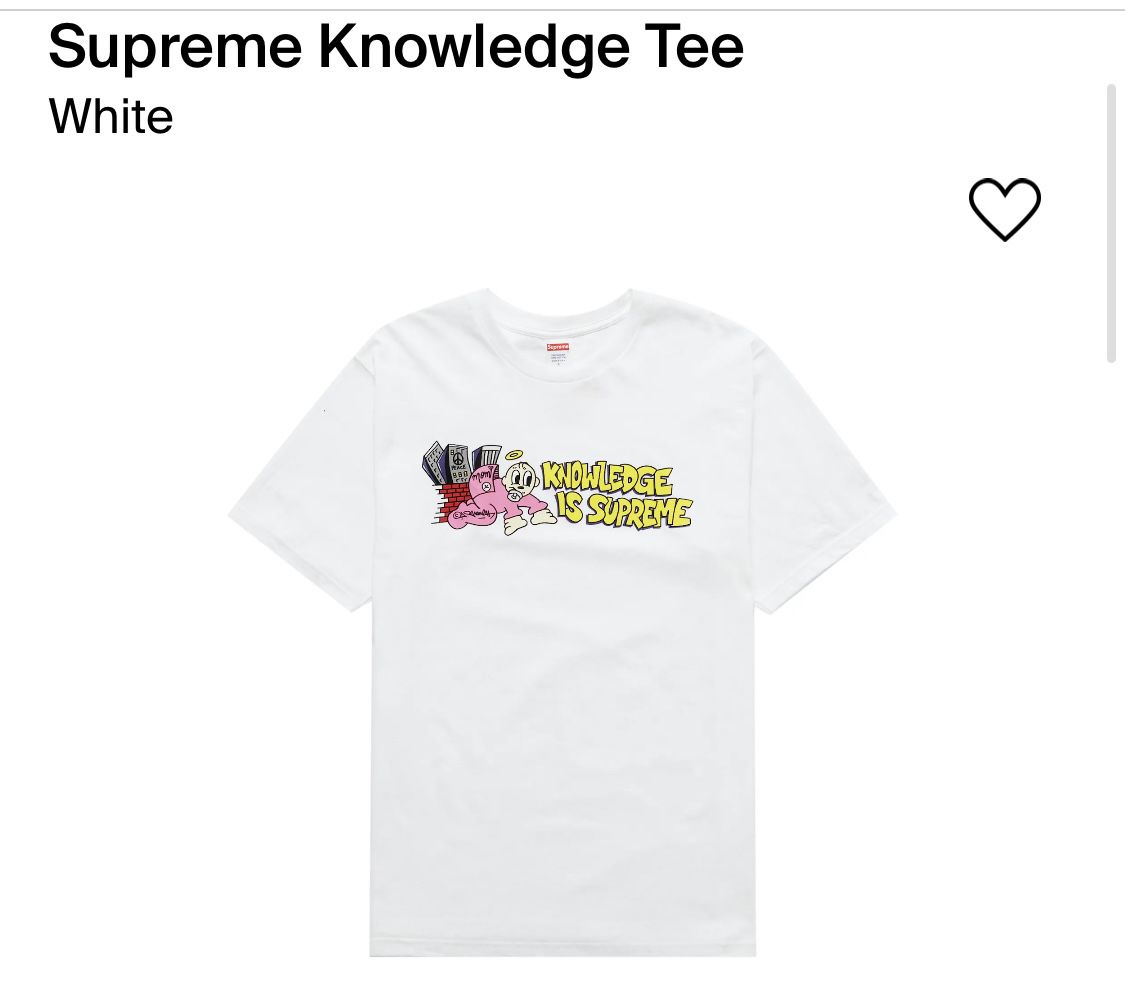 Size XL - Supreme T-shirt Tee Knowledge Is Supreme White Yellow