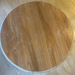Round Rattan Coffee Table — Boho/Coastal Style