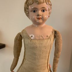 Antique German Tin Head Doll- “Minerva” 