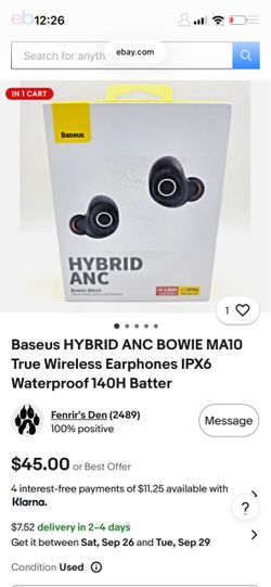 Baseus Bowie MA10 Hybrid ANC True Wireless Earphones
