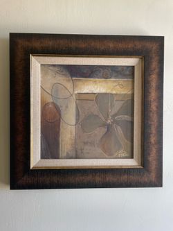 Brown frame canvas wall hanging picture