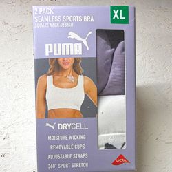 PUMA DryCell 2-Pack Seamless Square Neck Sports Bra  XL
