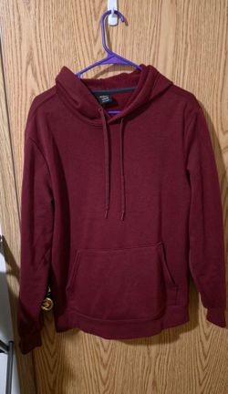 Burgundy Pullover Hoodie with Sherpa Lining