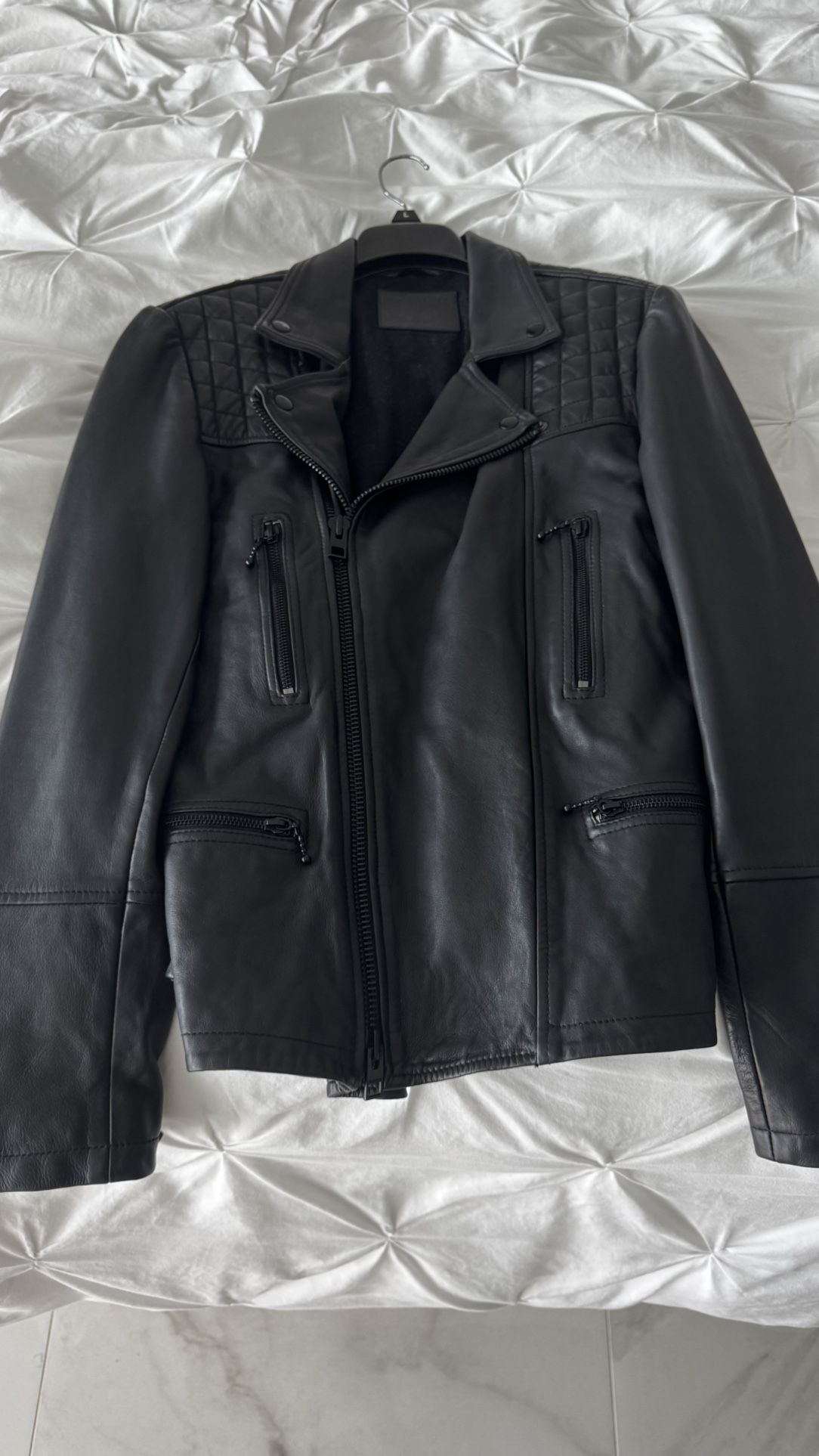 All Saints Motorcycle Leather Black Jacket Size M
