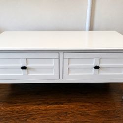 White Coffee Table with Storage Drawers