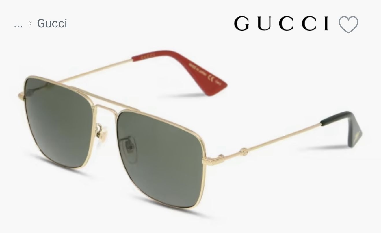 Gucci Gold Frame Sunglasses with Green Lenses