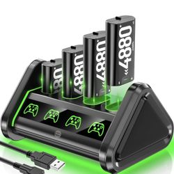 OIVO Rechargeable Battery for XboxOne/Xbox Series X|S, 4 x 4880mWh Xbox Batteries, Xbx Series Battery Charger Station for XboxOne S|X/Elite Controller