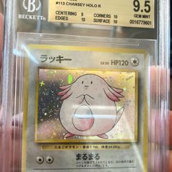 Chansey Japanese Base Set BGS 9.5 Gem Mint Pokemon Card