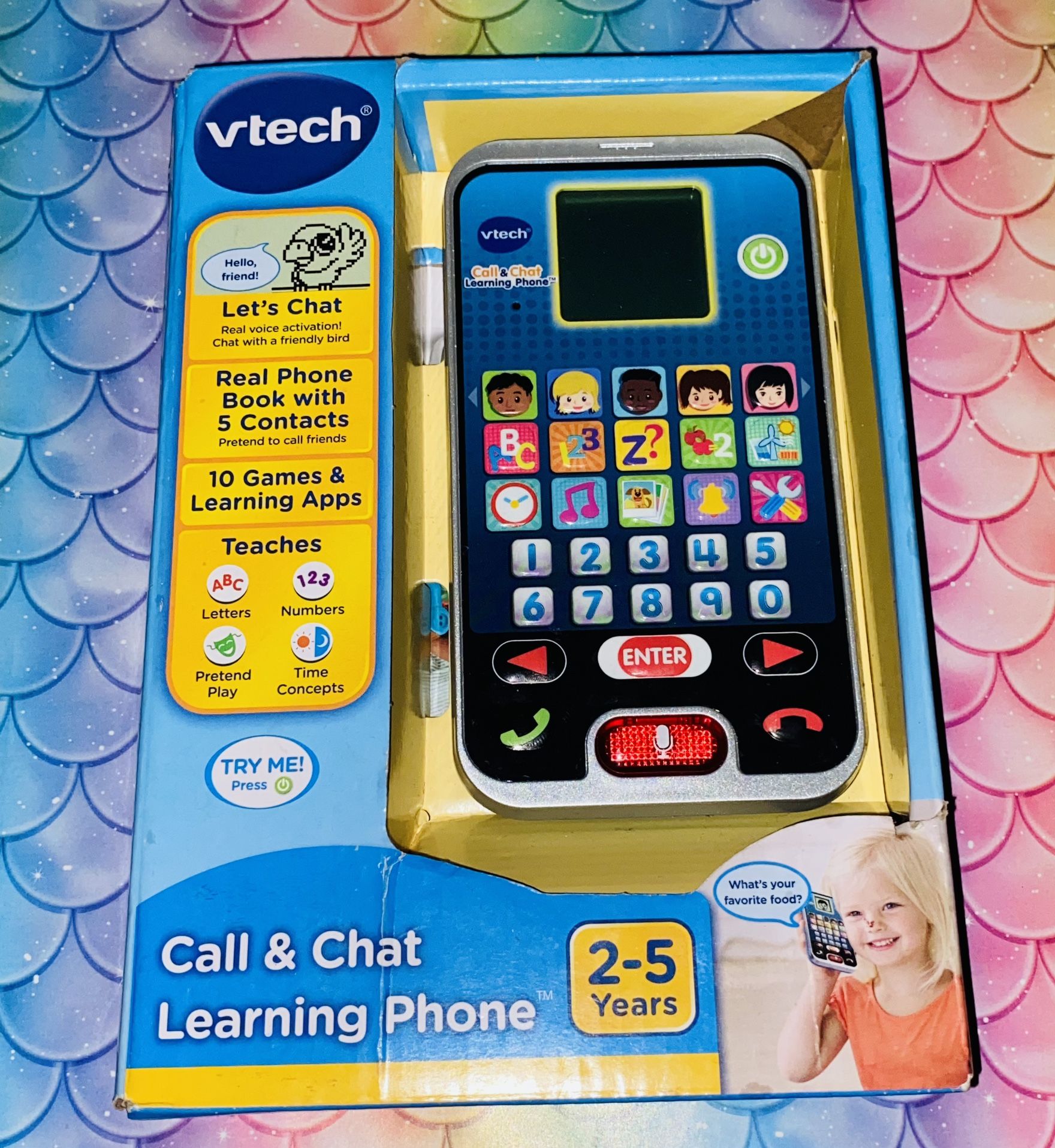 🟡🔵☎️🔵🟡✨Vtech Call And Chat Learning Phone 10 Games & Learning Apps🔵🟡☎️🟡🔵✨