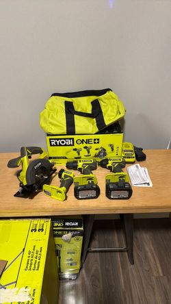 RYOBI ONE+ 18V Cordless 4-Tool Combo Kit with (2) Batteries and Charger