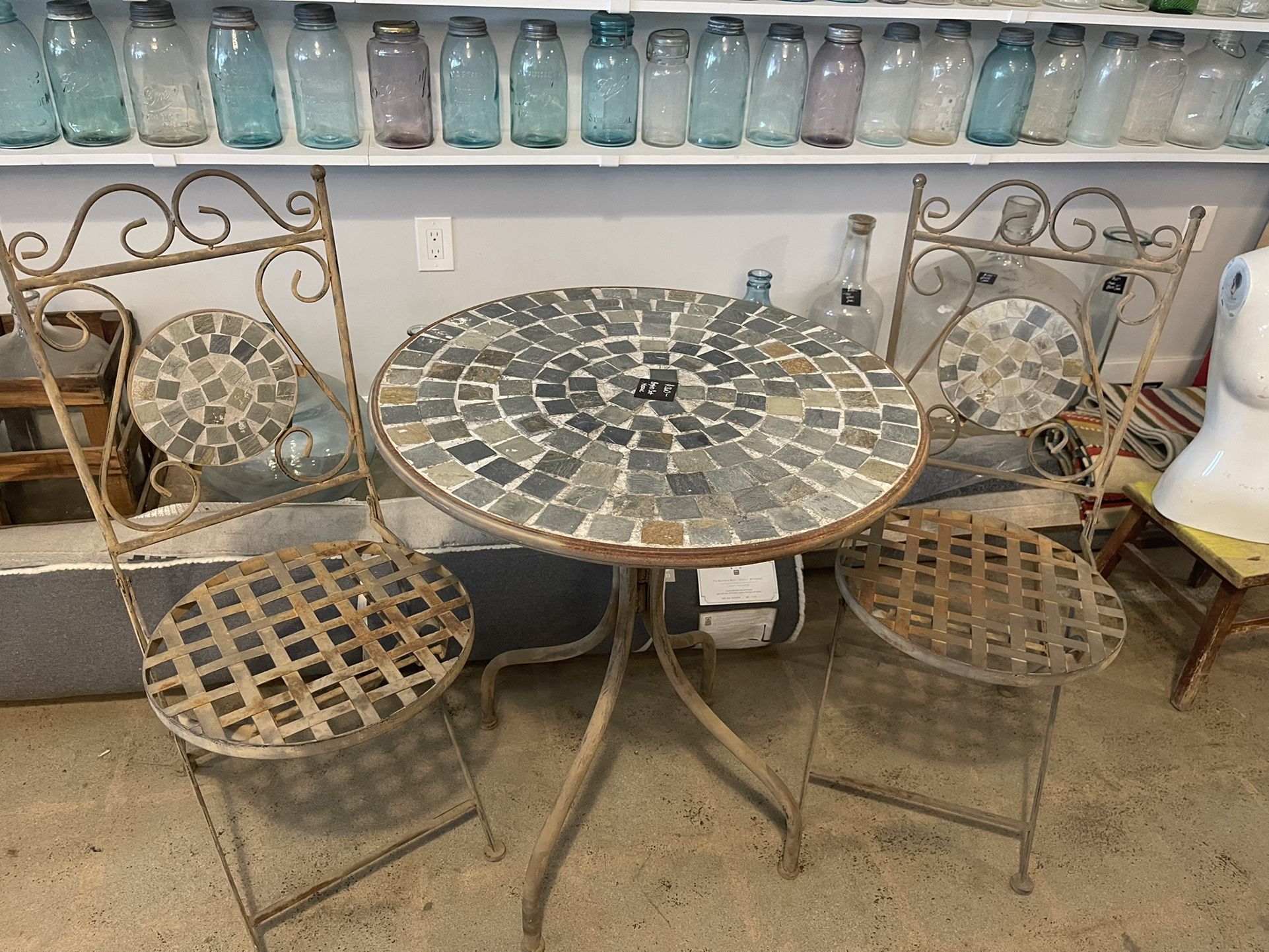 Bistro mosaic table and chairs set