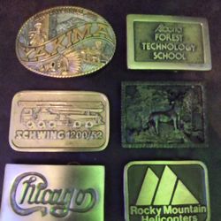 Assortment Of Brass Belt Buckles