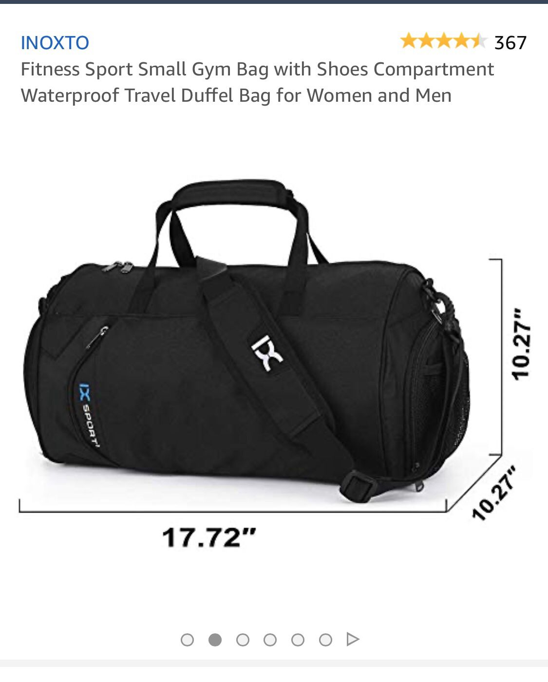 Gym Bag for and Woman with Shoe Compartment. Waterproof Travel Duffle Bag!