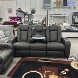 leather power recliner sofa (3 seater)