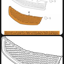 2010-2015 Chevy Equinox Lower Front Grille GM Part 