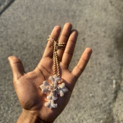 Rose Gold Cross Pendant 