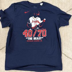 Ronald Acuña Jr 40/70 braves 2023 "The Beast" Tee Size XL