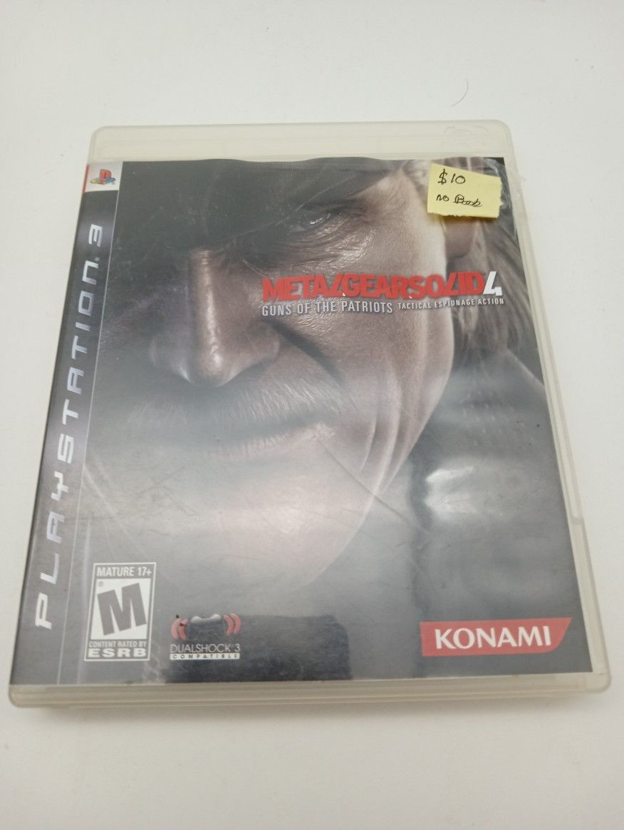Ps3. PlayStation. Metal gear solid 4.