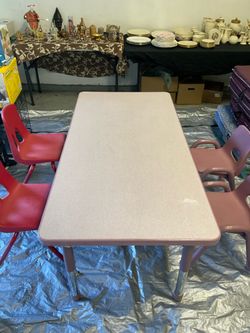 Children’s Adjustable Activity Table with 4 Chairs