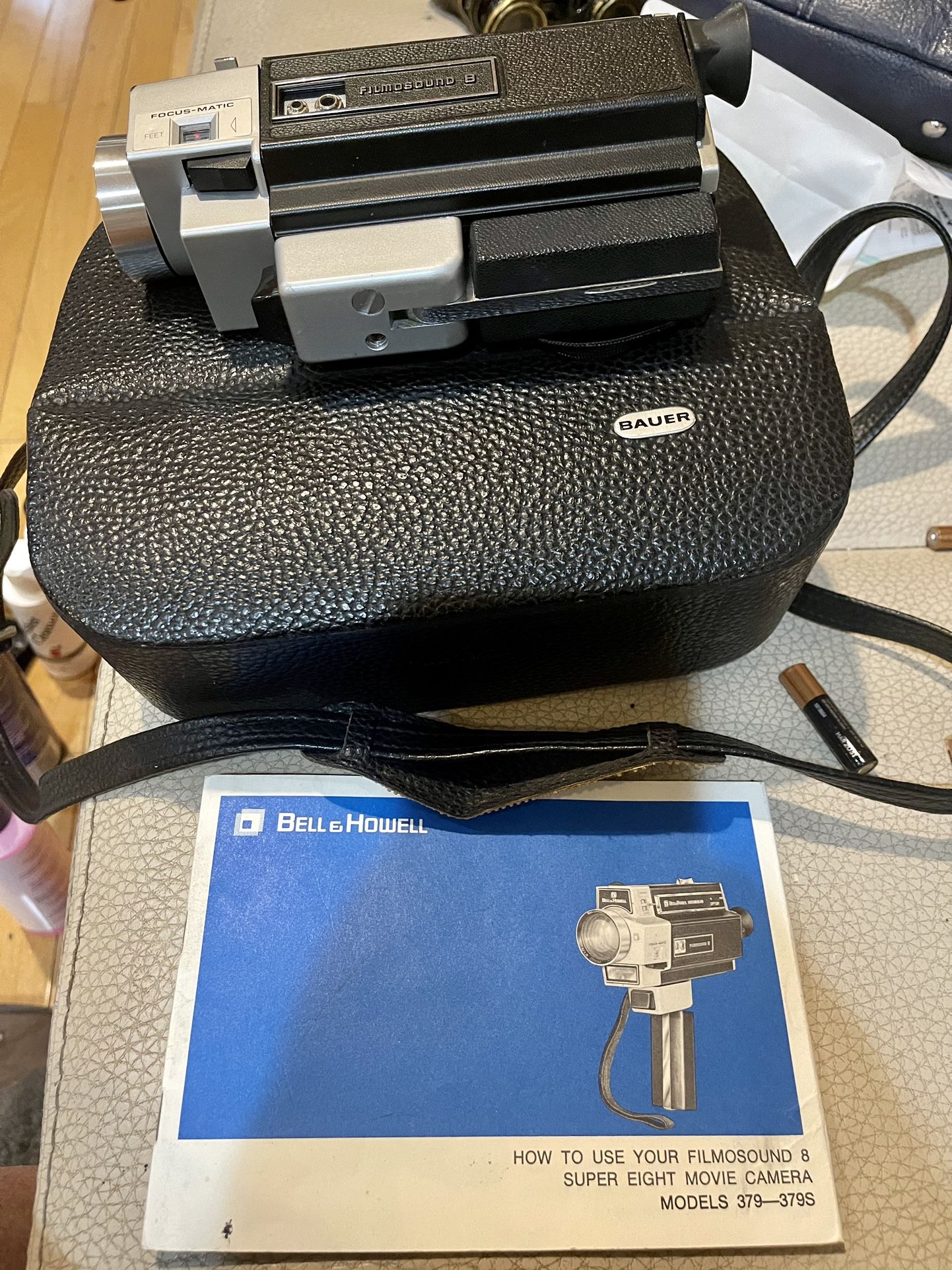 Bell & Howell Filmosound Super 8 Movie Camera, Model 379 With Case & Manual