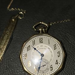 Old watch Hamilton pocket gold filled