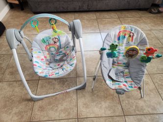 baby swing and bouncer